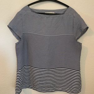Loft Blue and White Striped Blouse